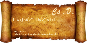 Csajkó Dávid névjegykártya