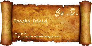 Csajkó Dávid névjegykártya